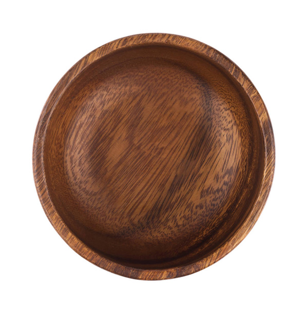 Empty wooden bowl. Top view - Photo, Image