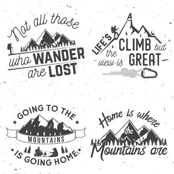 Conjunto de Montanhas relacionadas citação tipográfica
. - Vetor, Imagem