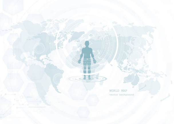 Глобальне мережеве з'єднання. Світова карта технологій концепція композиції глобального бізнесу. Векторна ілюстрація
. - Вектор, зображення