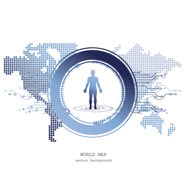 Global network connection. World map technology composition concept of global business. Vector Illustration. - Vektor, kép