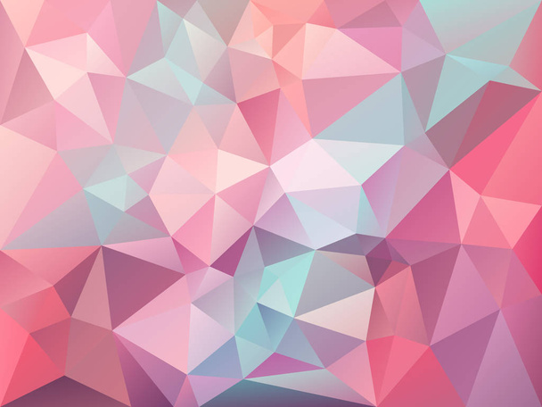 vector abstract irregular polygon background with a triangle pattern in baby pink, blue, purple color  - Vector, Image