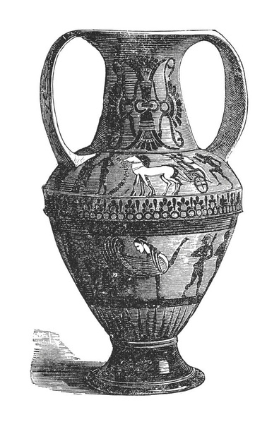 Greek vessel antique engraving  - Photo, Image