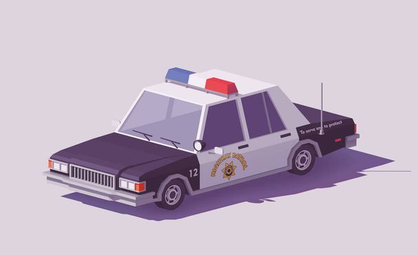 Vector low poly classic American police car - Vector, Image