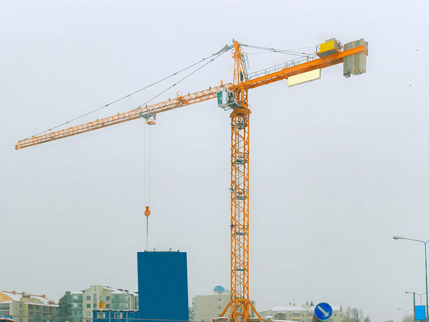 Lifting crane in winter Rovaniemi - Photo, Image