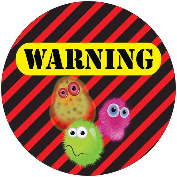 Signe d'avertissement de germe sur blanc - Photo, image