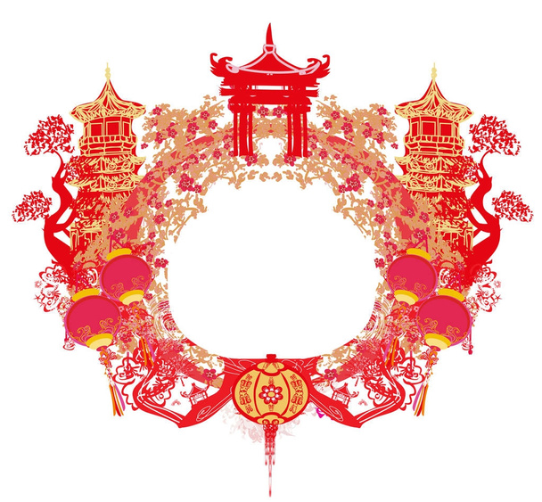 Mid-Autumn Festival for Chinese New Year - frame - Wektor, obraz