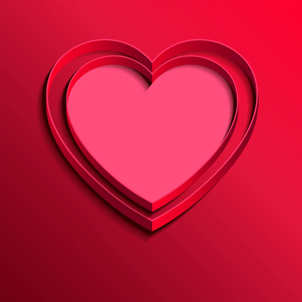κόκκινο σχέδιο με καρδιά - Διάνυσμα, εικόνα