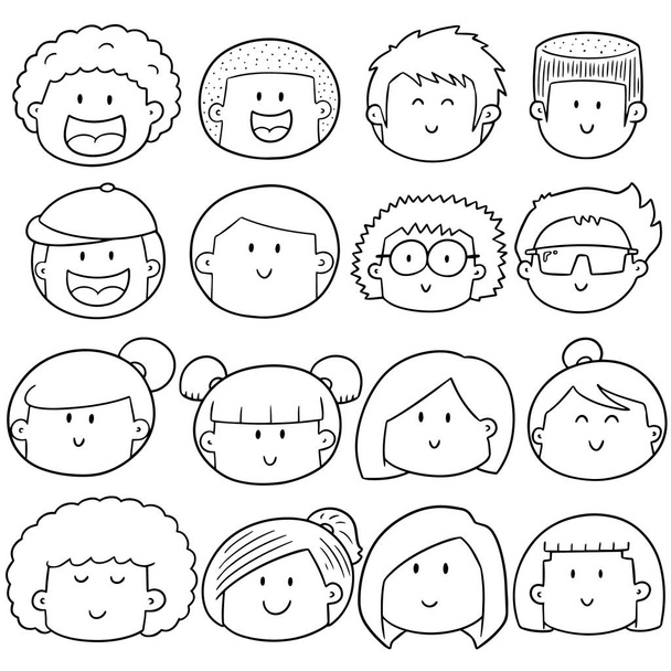 vector conjunto de cara de dibujos animados - Vector, Imagen