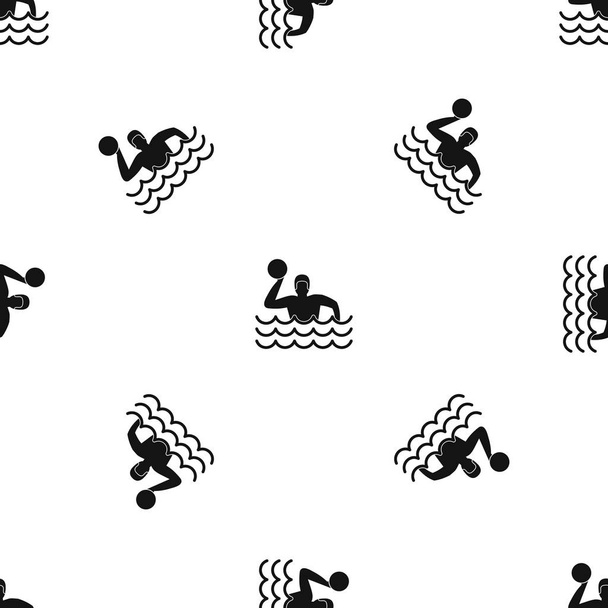 Water polo pattern seamless black - Vector, afbeelding