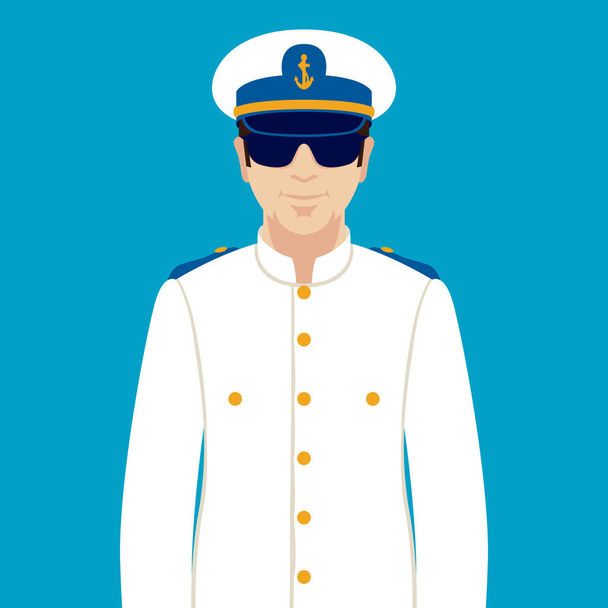 sea Captain in the form vector illustration flat style front  - Vector, Image