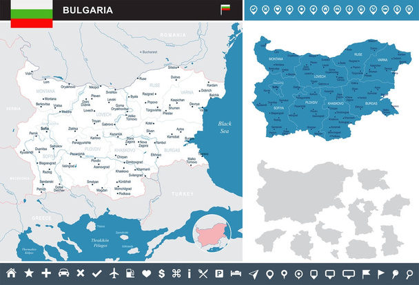 Bulgarije - infographic kaart - gedetailleerde vectorillustratie - Vector, afbeelding