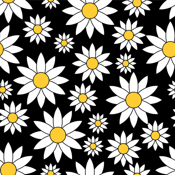 Cute seamless pattern with chamomiles - Vektor, Bild