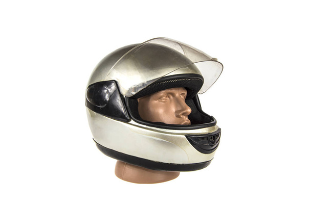 casco de moto en la cabeza de un maniquí
 - Foto, imagen