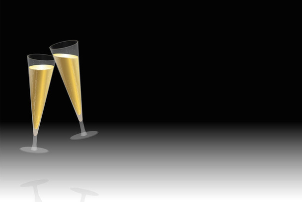 Bicchieri di champagne tostato
 - Vettoriali, immagini