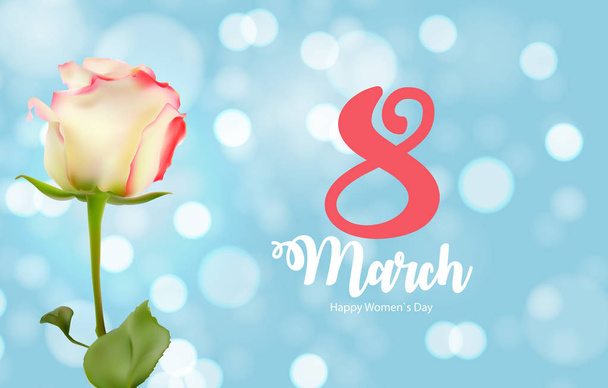 Poster International Happy Womens Day 8 March Floral Greeting c - Vector, Image