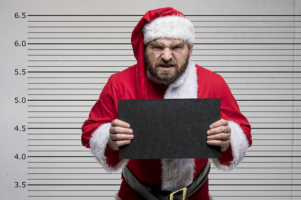 bad santa claus zeigt auf dich, konzept weihnachten - Foto, Bild