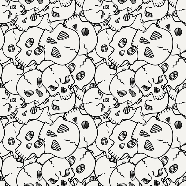 Vector seamless pattern with random skulls. - Vector, imagen