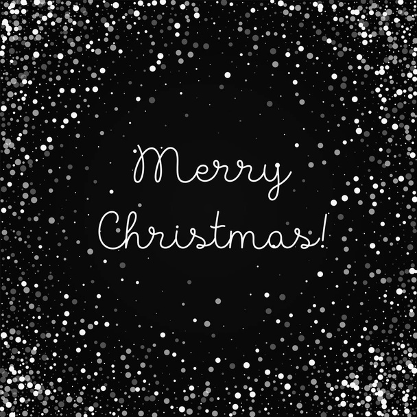 Merry Christmas greeting card Random falling white dots background Random falling white dots on - Вектор,изображение