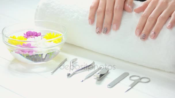 Spa treatment for female hands. - Footage, Video