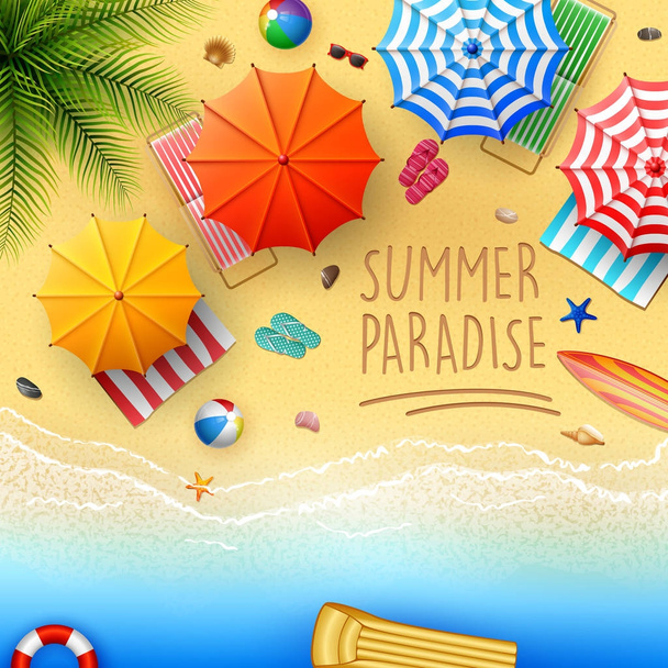 Summer holiday beach background  - Vector, Image