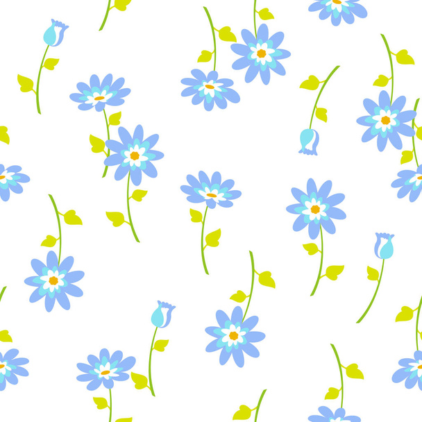 Flower illustration pattern,I designed a flower,I continue seamlessly,I worked in vectors, - Wektor, obraz