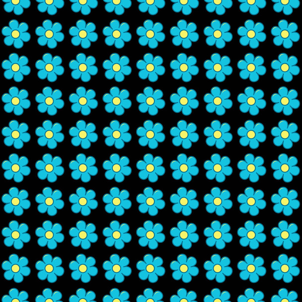 Forget me not flowers in rows seamless - Vector, Image