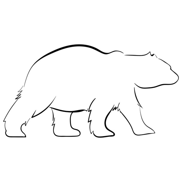 クマのシルエット スタイル ライン アート ベクトルを歩く - ベクター画像
