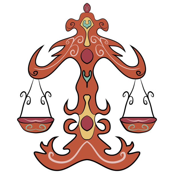 Libra εγγραφείτε Αστρολογία Ωροσκόπιο ζώδια σύμβολο - Διάνυσμα, εικόνα