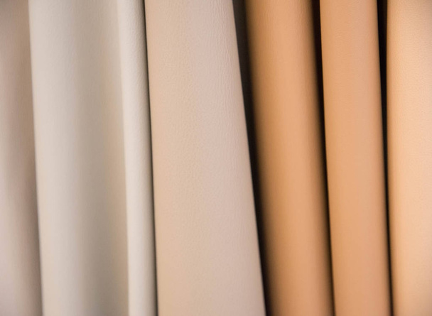 Color palette sample of leather material. - Foto, Imagem