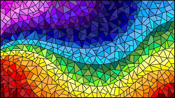 Abstract stained glass background , the colored elements arranged in rainbow spectrum - Vector, Image