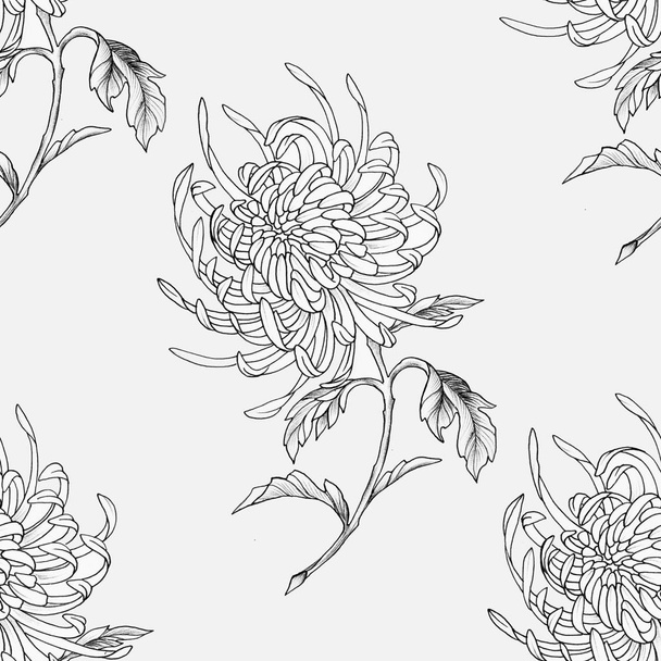 Seamless pattern of a beautiful flower on a white background. - Фото, изображение