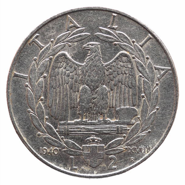 Antigua Lira italiana aislada sobre blanco
 - Foto, imagen