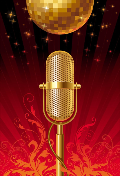 Retro microphone - Вектор,изображение