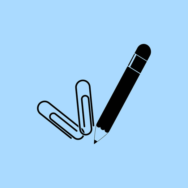 ikona tužky a sponky - Vektor, obrázek