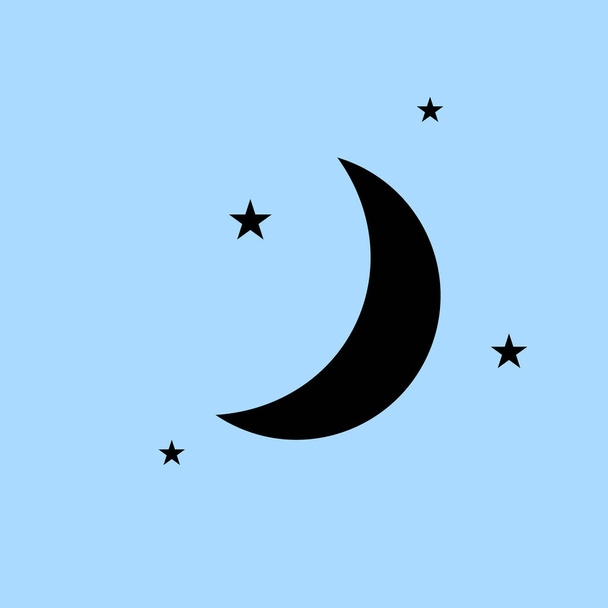 Ikona księżyc idealna gwiazd - Wektor, obraz
