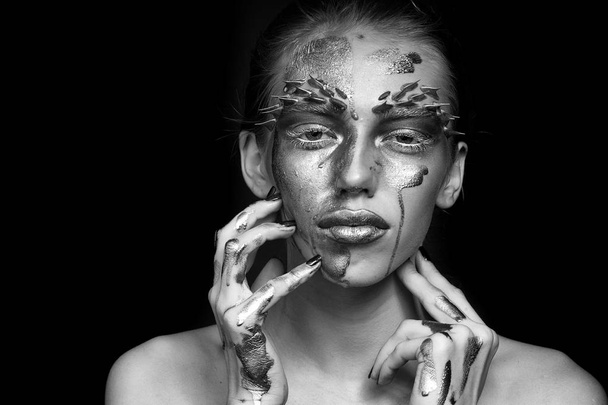 Woman with thorn makeup - Фото, изображение