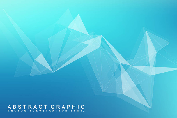 Futuristic background communication, globalization. Lines and dots connected to Science fiction scene. Modern vector template for your design - Vector, Image