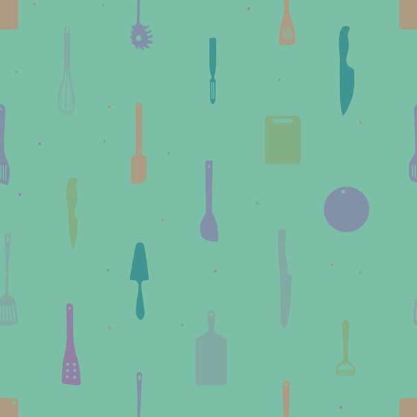 Various kitchen tools - vector background - Vector, Image