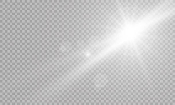 Efecto de luz de destello de lente especial de luz solar transparente vectorial. - Vector, imagen