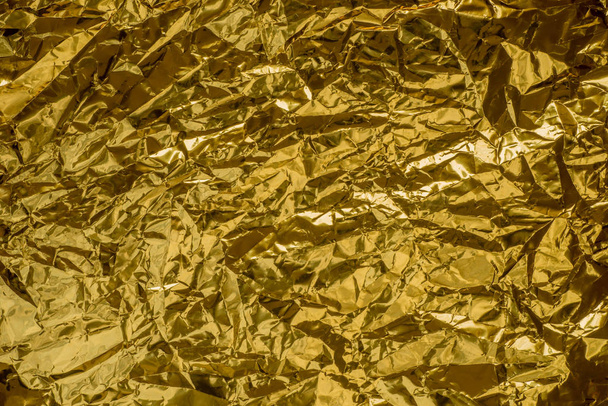 Zlatý pomačkání kovové fólie abstraktní bacgkground  - Fotografie, Obrázek