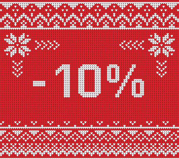 Χειμώνας πώληση έκπτωση φόντο πανό, πλεκτό μοτίβο με sca - Διάνυσμα, εικόνα