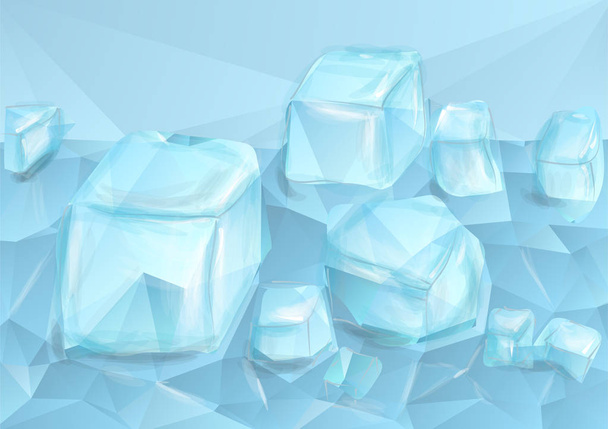 blaues Crushed Ice - Vektor, Bild