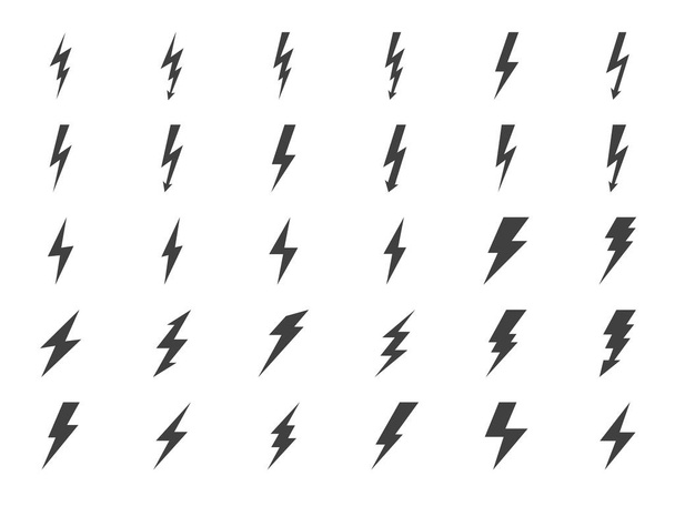 Lightning Vector Icons Set - Vector, Image