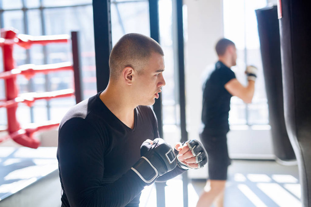 Mix fighters having workout in gym - Foto, afbeelding