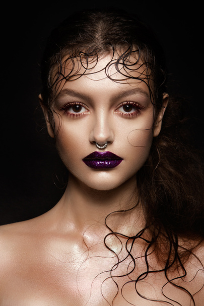 Fashion Brunette Model Portrait. - Photo, Image