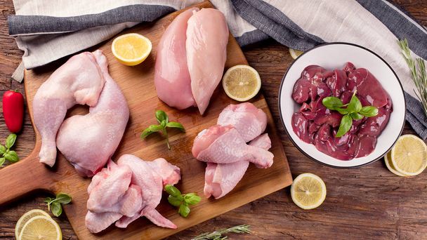 Raw uncooked chicken meat  - Photo, image