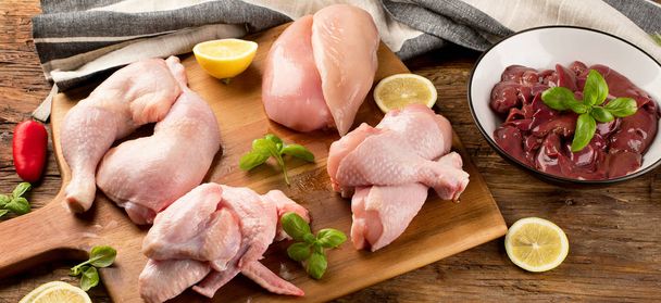 Raw uncooked chicken meat  - Photo, image