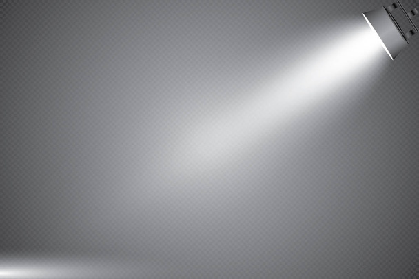 Scene illumination, transparent effects on a plaid dark background. Bright lighting with spotlights. - Vektor, Bild