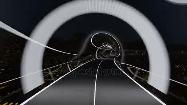 Скоростной пассажирский поезд движется в стеклянном туннеле
 - Кадры, видео