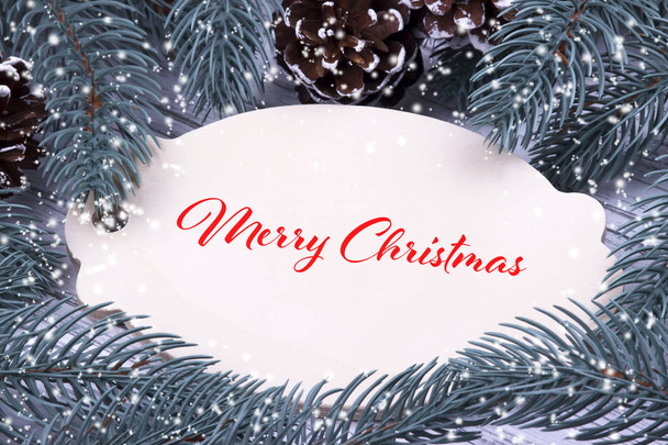 Christmas gretting card with lettering merry christmas. - Фото, зображення
